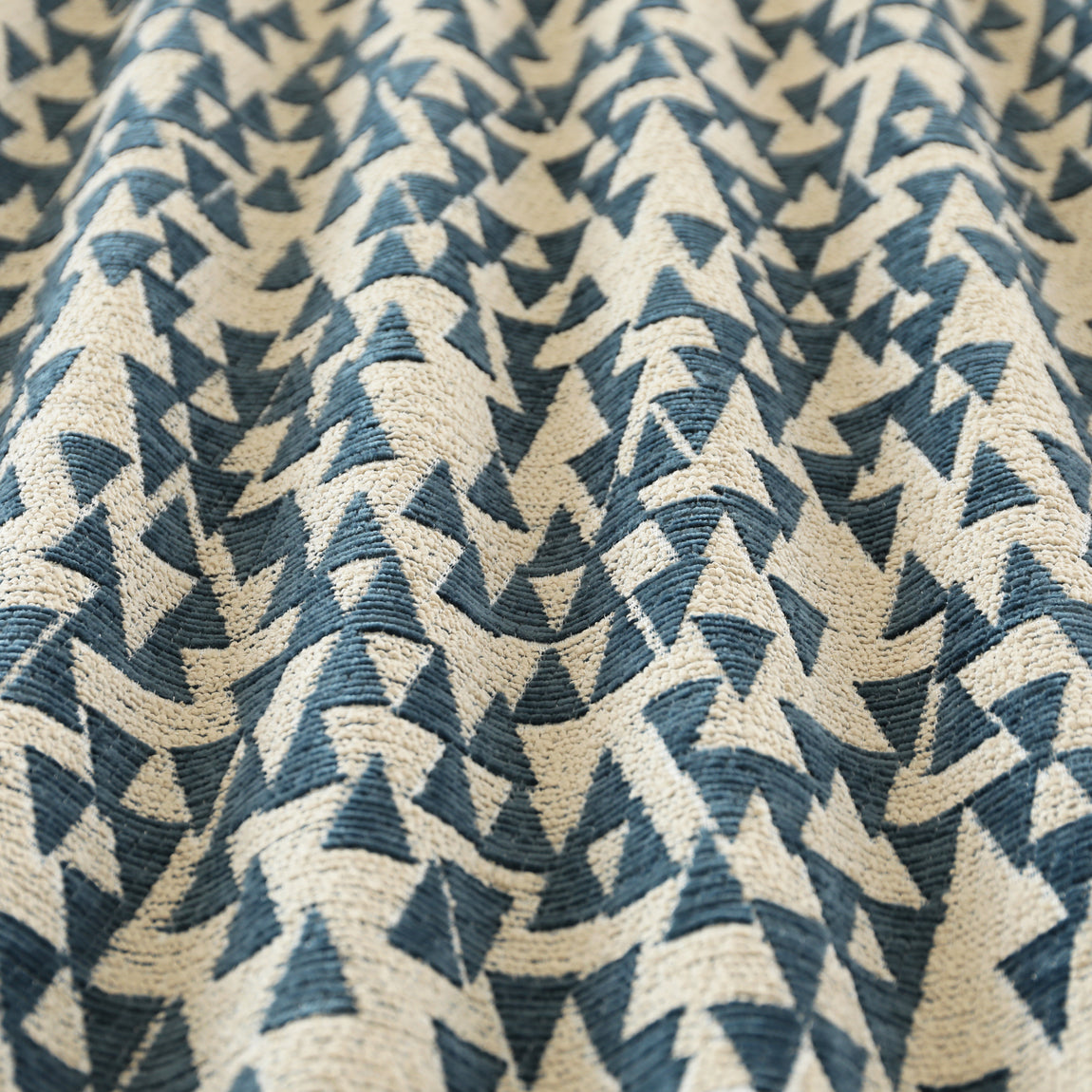 ANTE DECOR Hermes Made To Measure Curtains Almond Indigo