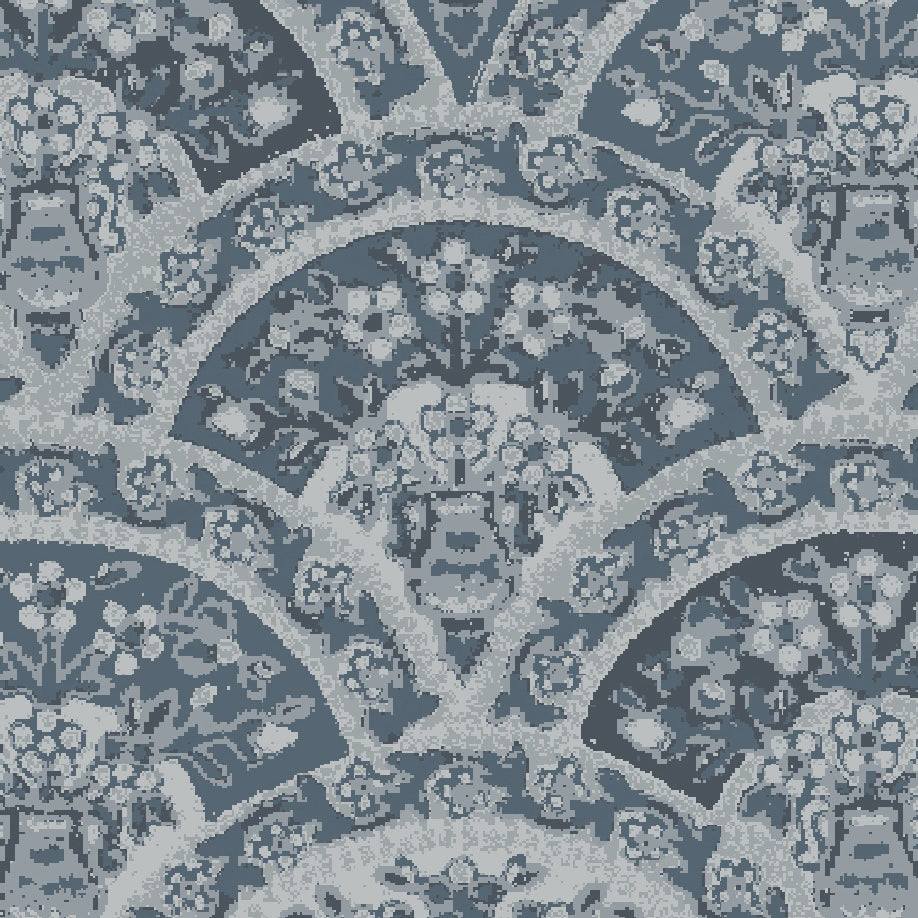 Laura Ashley Musica Velvet Made to Measure Roman Blind Dusky Seaspray