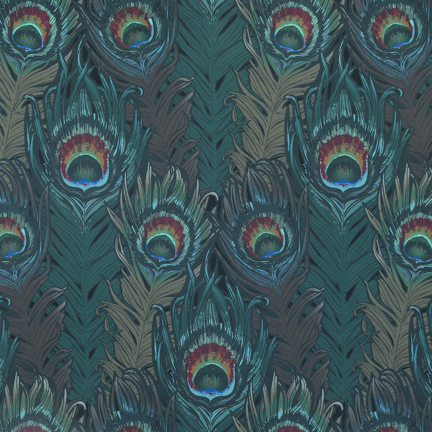 HOUSE Llewelyn-Bowen Naughty Aubrey Printed Velvet Made To Measure Curtains Pavoa
