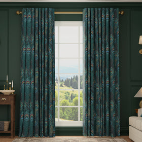 HOUSE Llewelyn-Bowen Naughty Aubrey Printed Velvet Made To Measure Curtains Pavoa