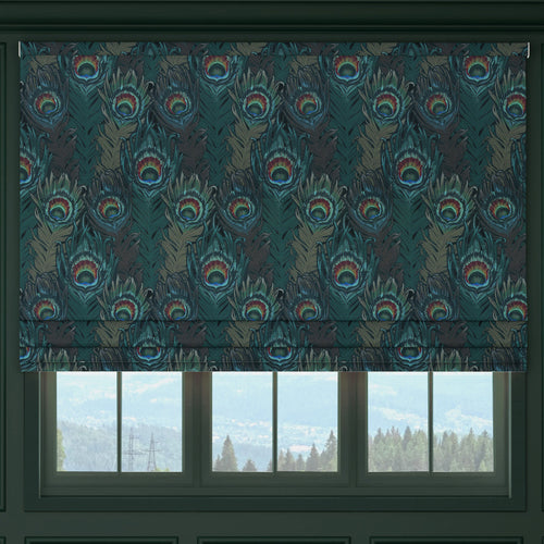 HOUSE Llewelyn-Bowen Naughty Aubrey Printed Velvet Made To Measure Roman Blind Pavoa
