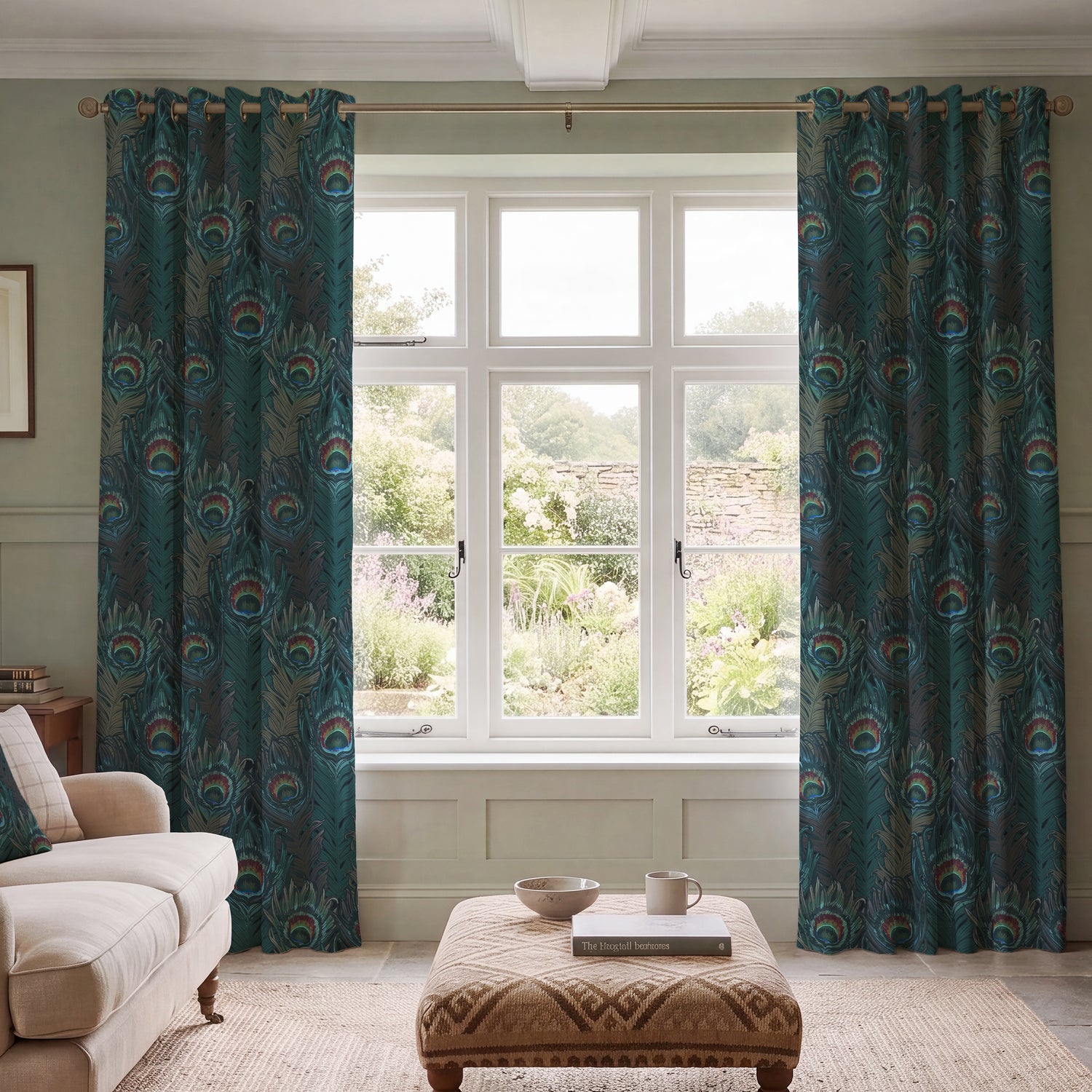 HOUSE Llewelyn-Bowen Naughty Aubrey Printed Velvet Made To Measure Curtains Pavoa