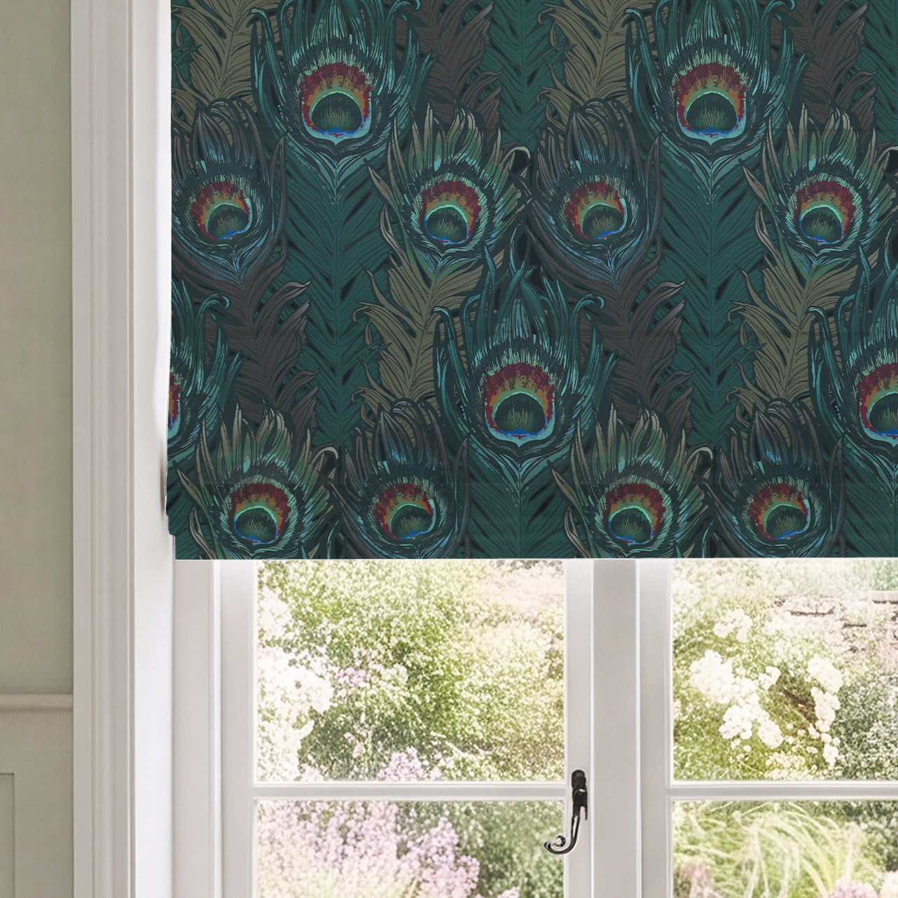 HOUSE Llewelyn-Bowen Naughty Aubrey Printed Velvet Made To Measure Roman Blind Pavoa