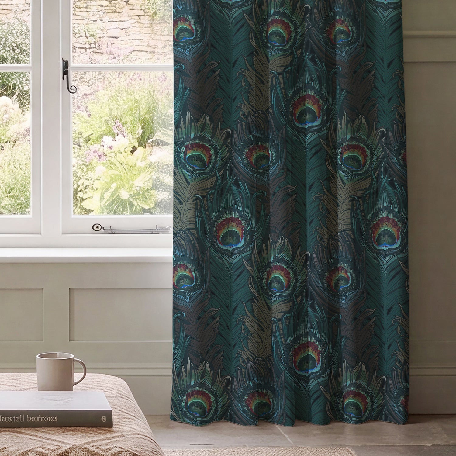 HOUSE Llewelyn-Bowen Naughty Aubrey Printed Velvet Made To Measure Curtains Pavoa