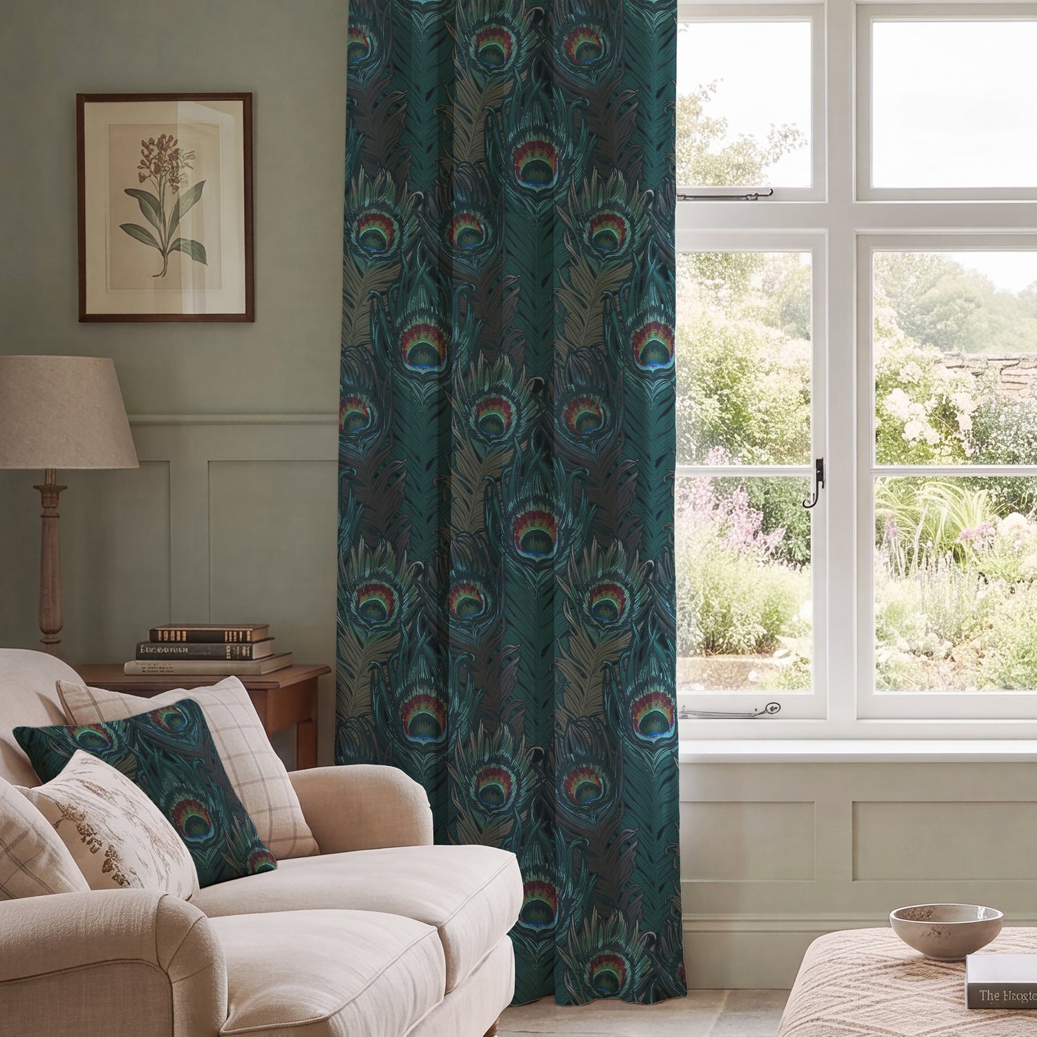 HOUSE Llewelyn-Bowen Naughty Aubrey Printed Velvet Made To Measure Curtains Pavoa