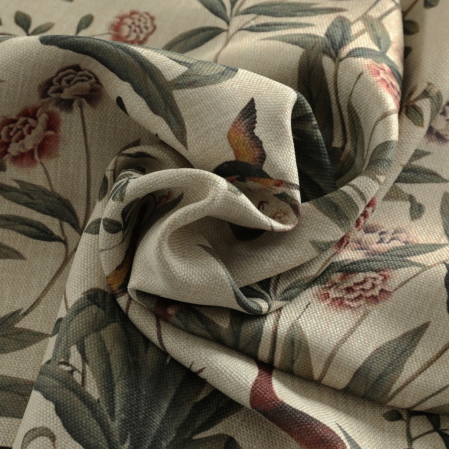 Linda Barker Rosa Fiore Linen Look Blackout Fabric Linen