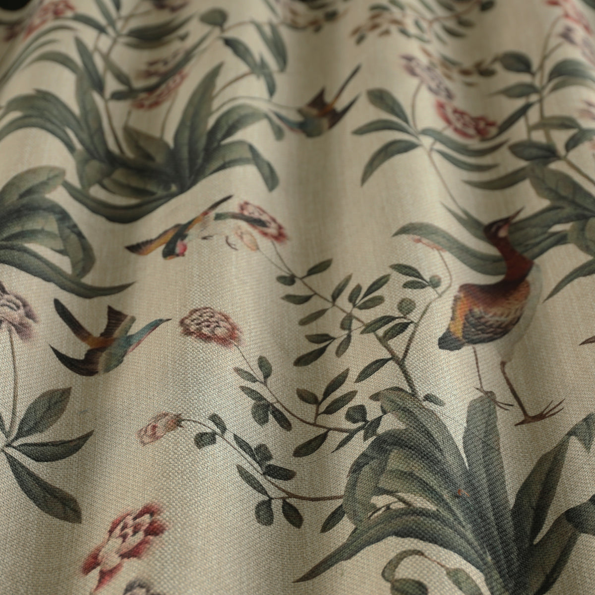 Linda Barker Rosa Fiore Linen Look Blackout Fabric Linen