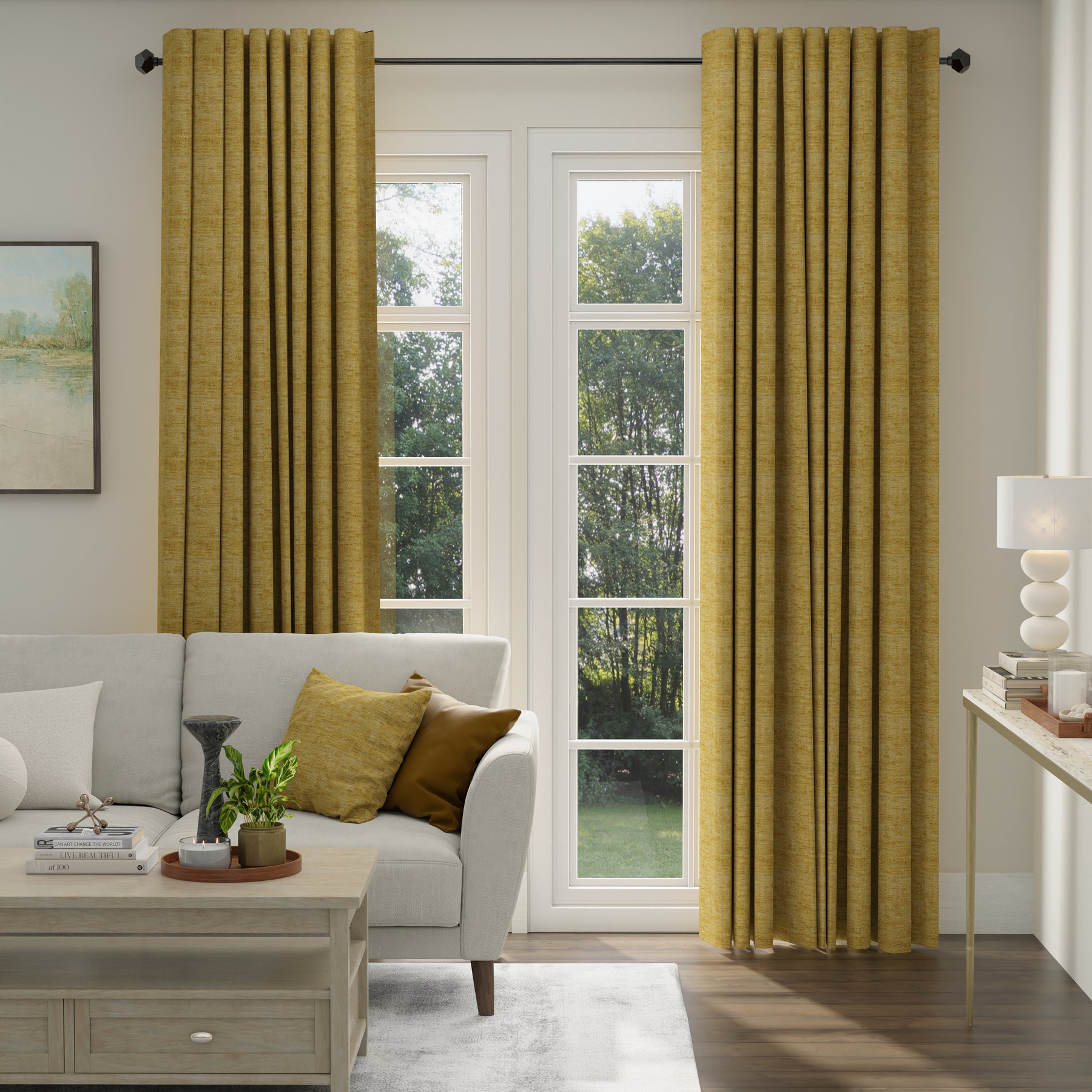 ANTE DECOR Olympus Made To Measure Curtains Dandelion Silver