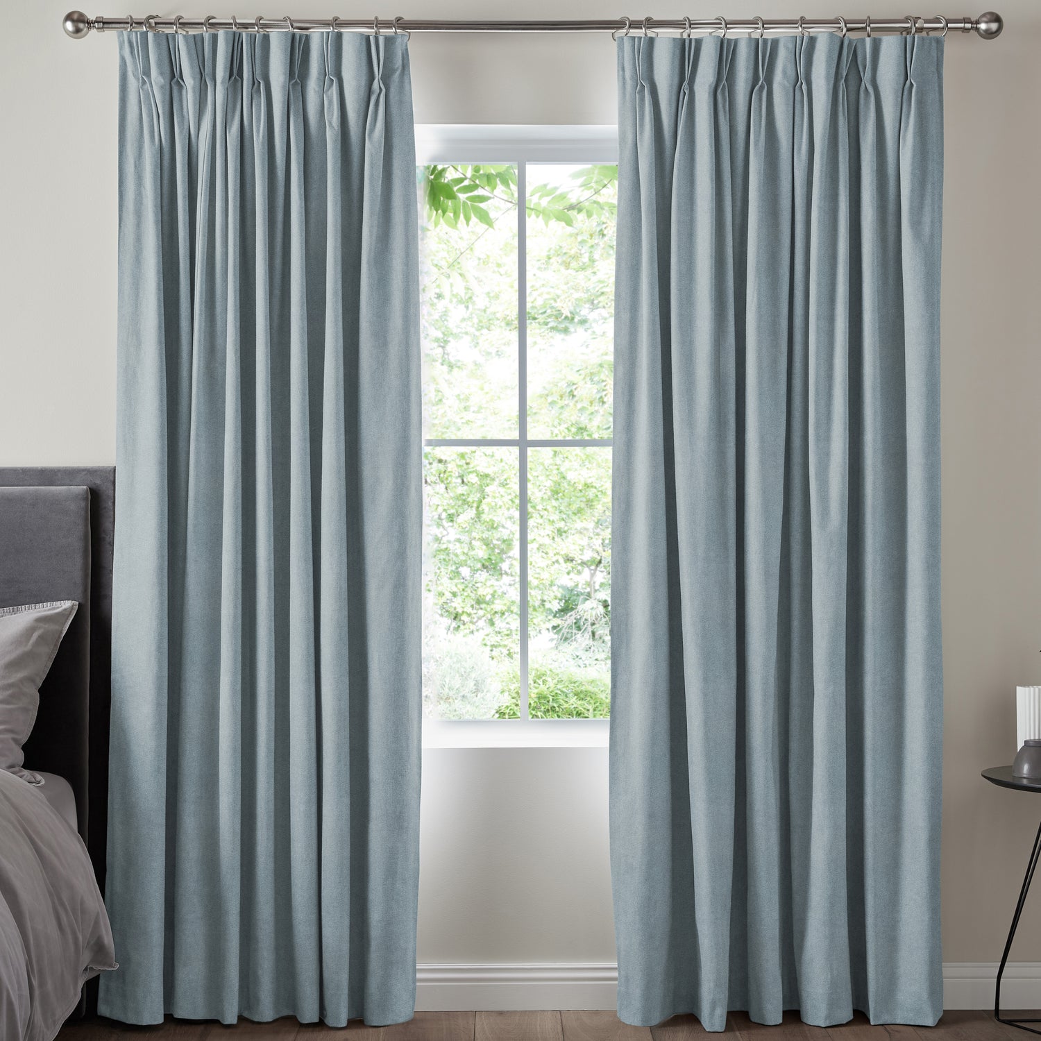 Florence Velvet Made to Measure Curtain Sky