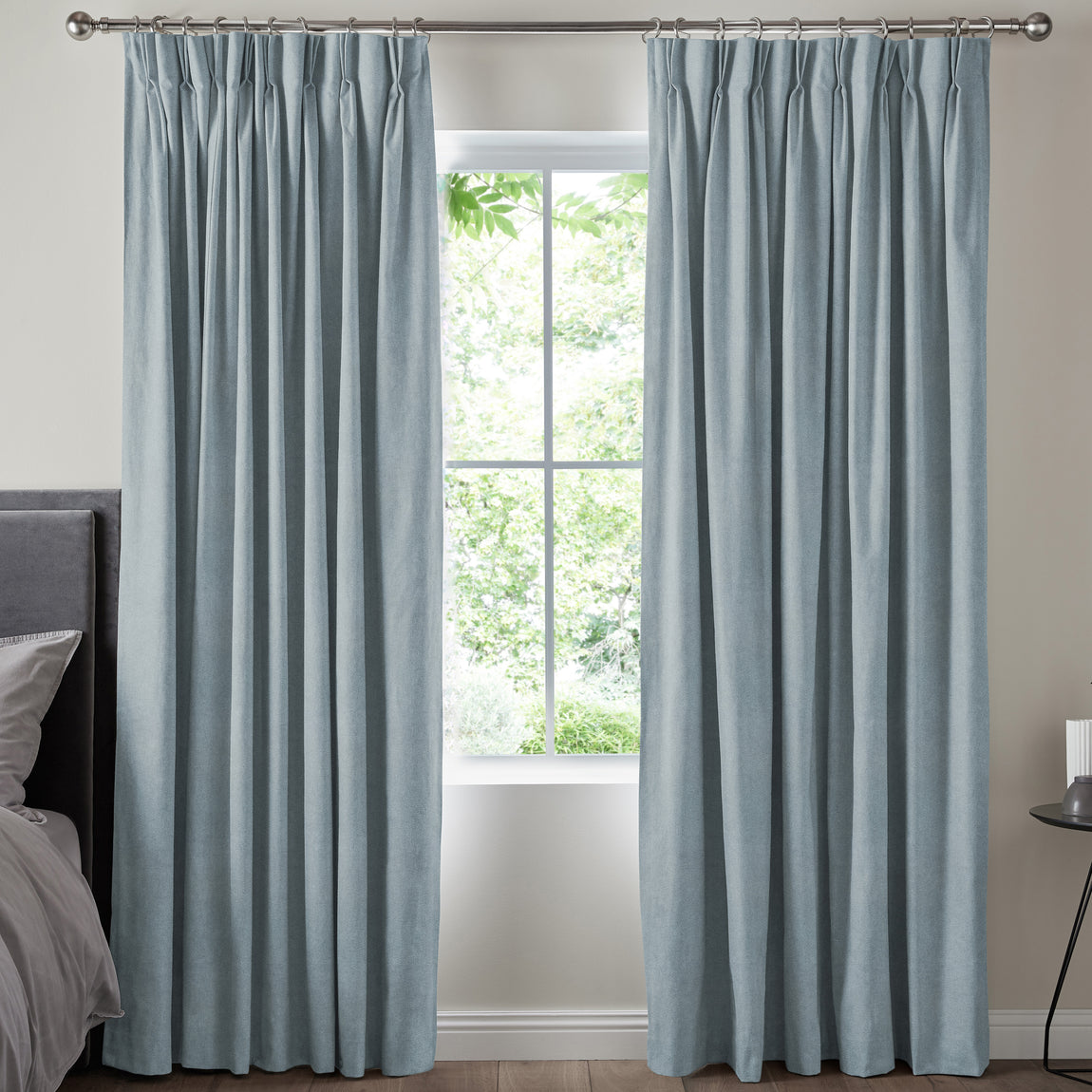 Florence Velvet Made to Measure Curtain Sky