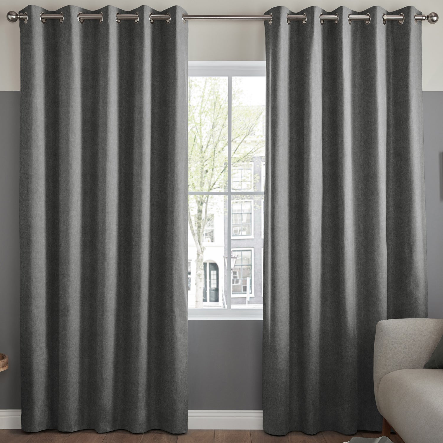 Florence Velvet Made to Measure Curtain Slate