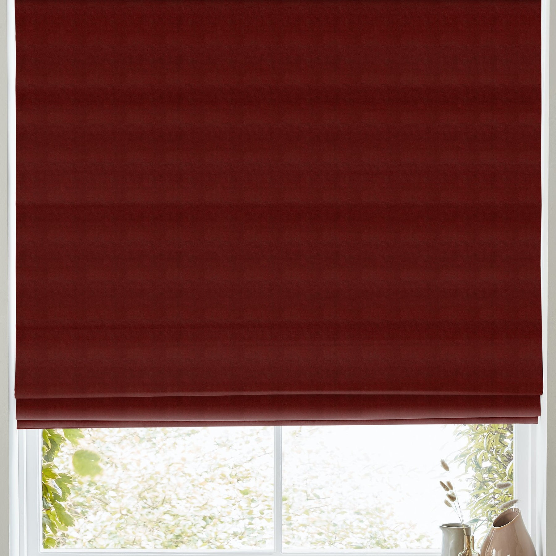 Florence Velvet Made to Measure Roman Blind Crimson