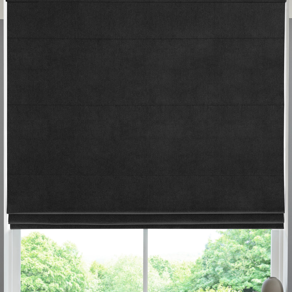 Florence Velvet Made to Measure Roman Blind Ebony