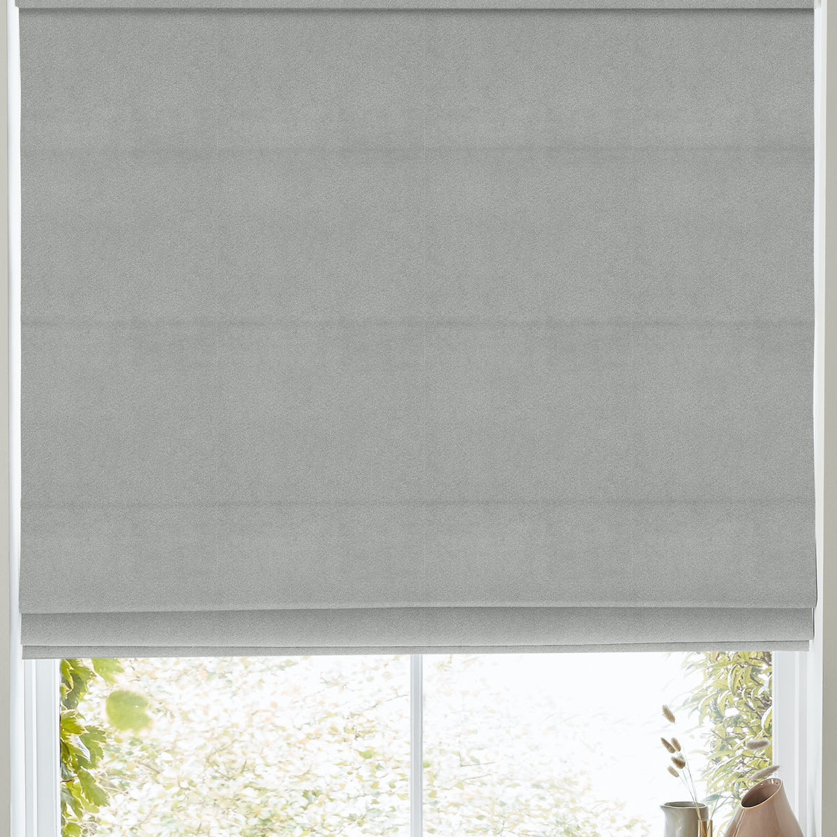 Florence Velvet Made to Measure Roman Blind Silver