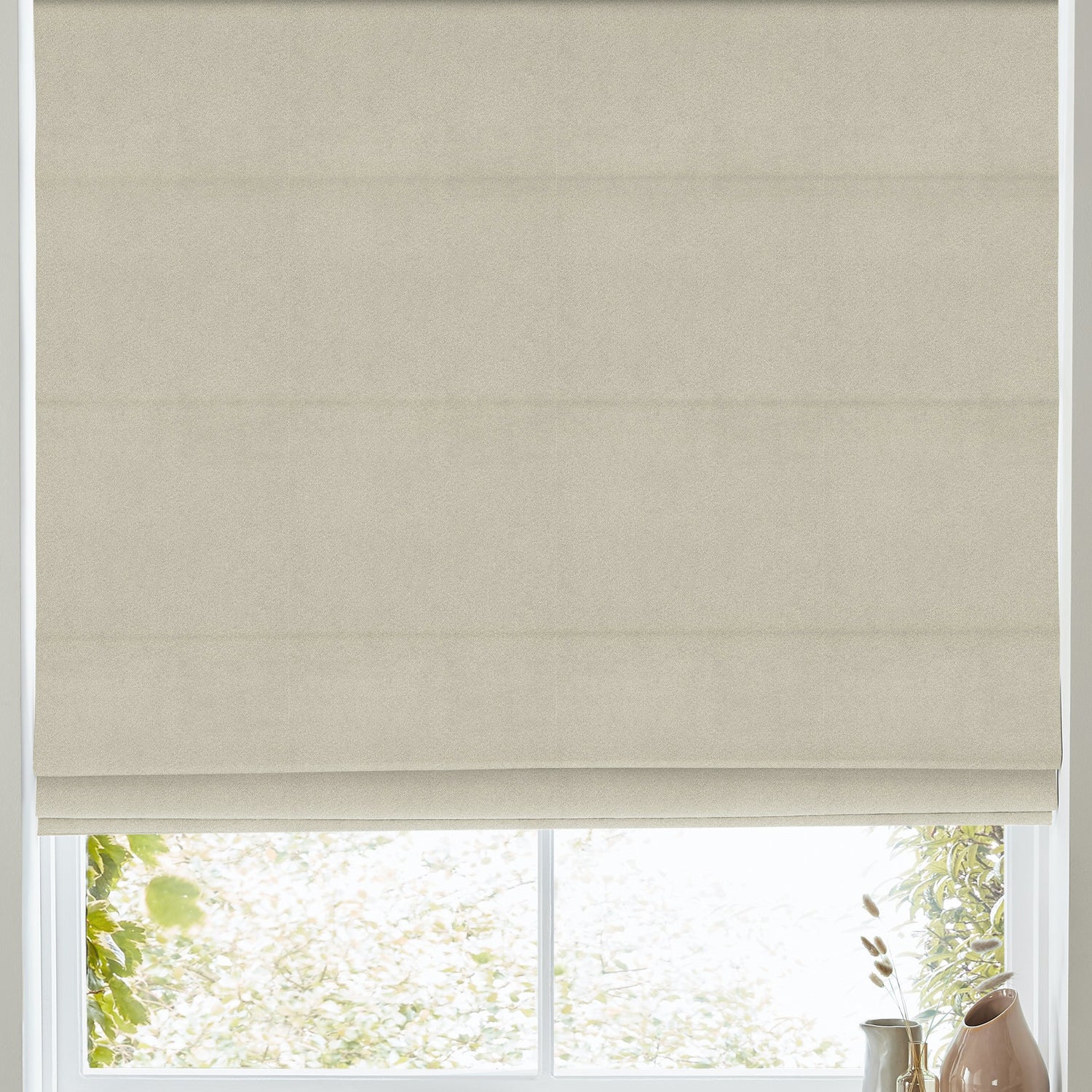 Florence Velvet Made to Measure Roman Blind Vanilla