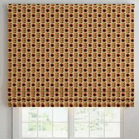 ANTE DECOR Palma Printed Cotton Made To Measure Roman Blind Burnt Umber