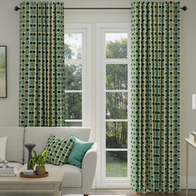 ANTE DECOR Palma Printed Cotton Made To Measure Curtains Lapis