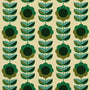 ANTE DECOR Palma Printed Cotton Made To Measure Curtains Emerald Sample Image