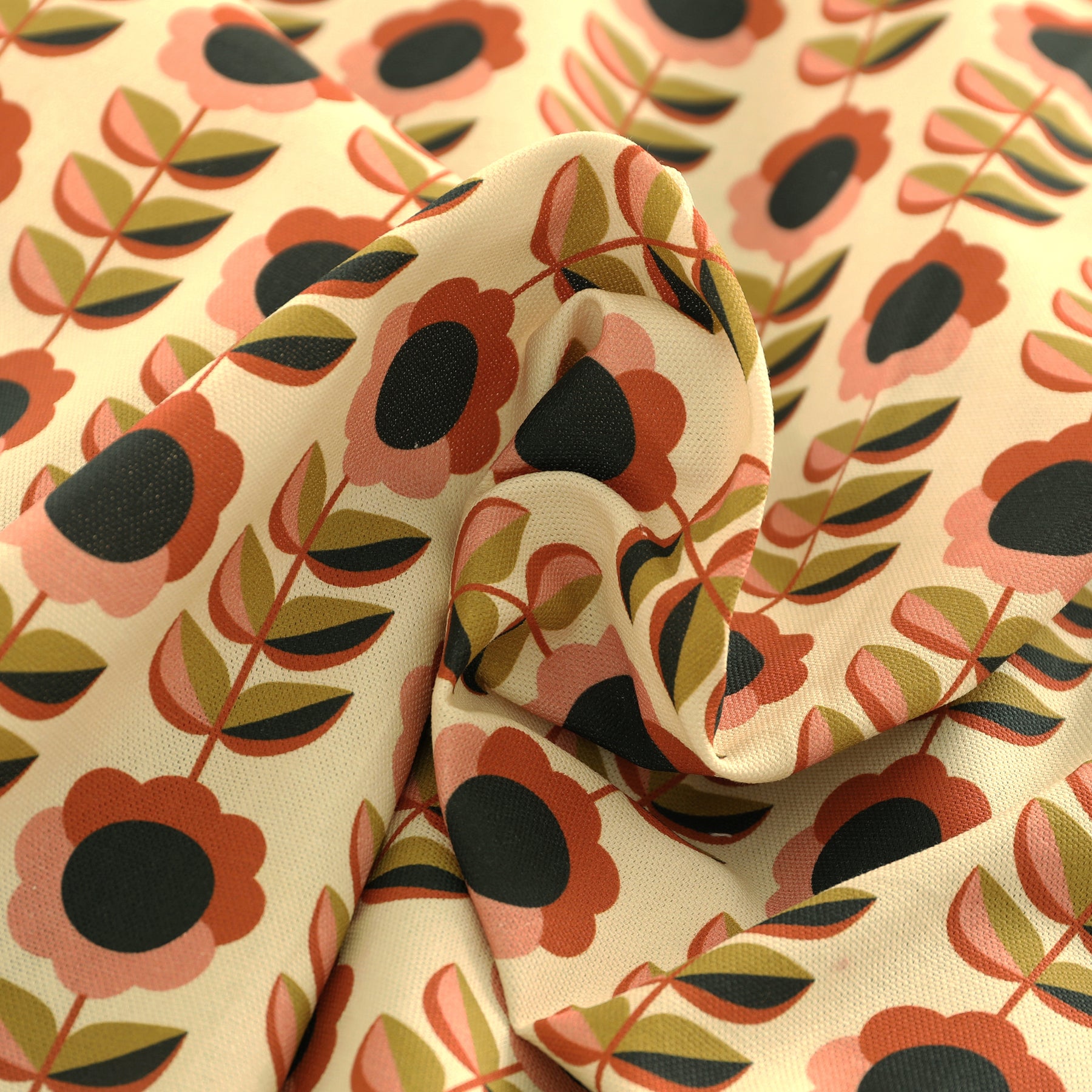 ANTE DECOR Palma Printed Cotton Made To Measure Roman Blind Burnt Umber