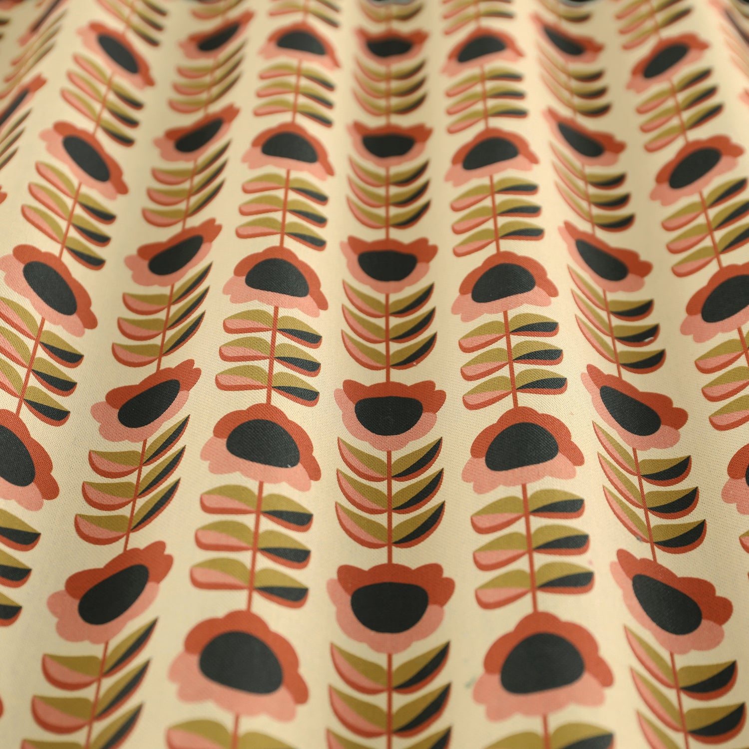 ANTE DECOR Palma Printed Cotton Fabric Burnt Umber