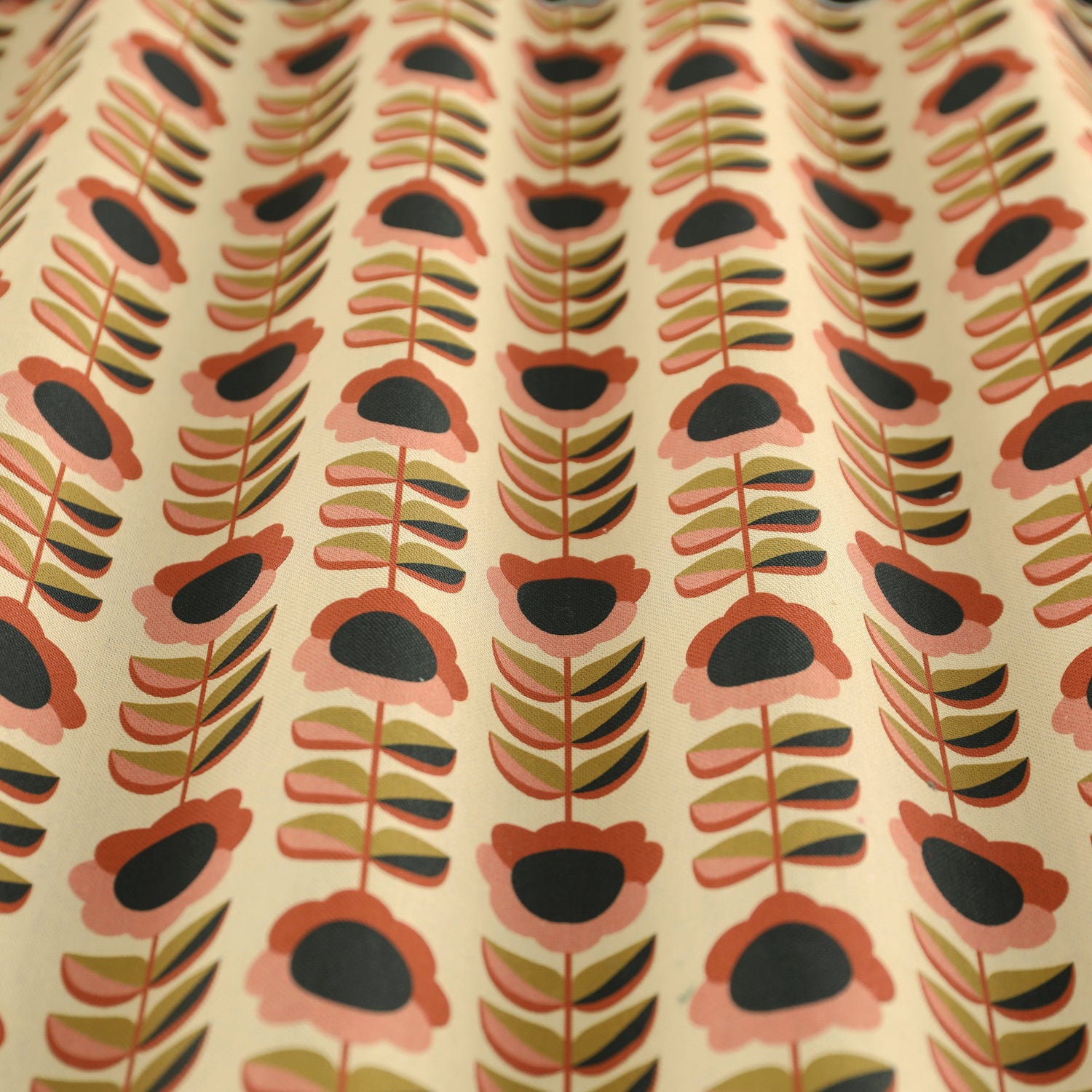 ANTE DECOR Palma Printed Cotton Made To Measure Curtains Burnt Umber