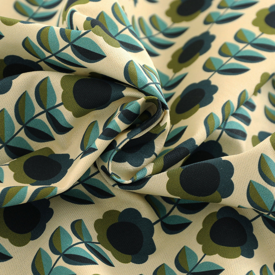 ANTE DECOR Palma Printed Cotton Made To Measure Curtains Lapis