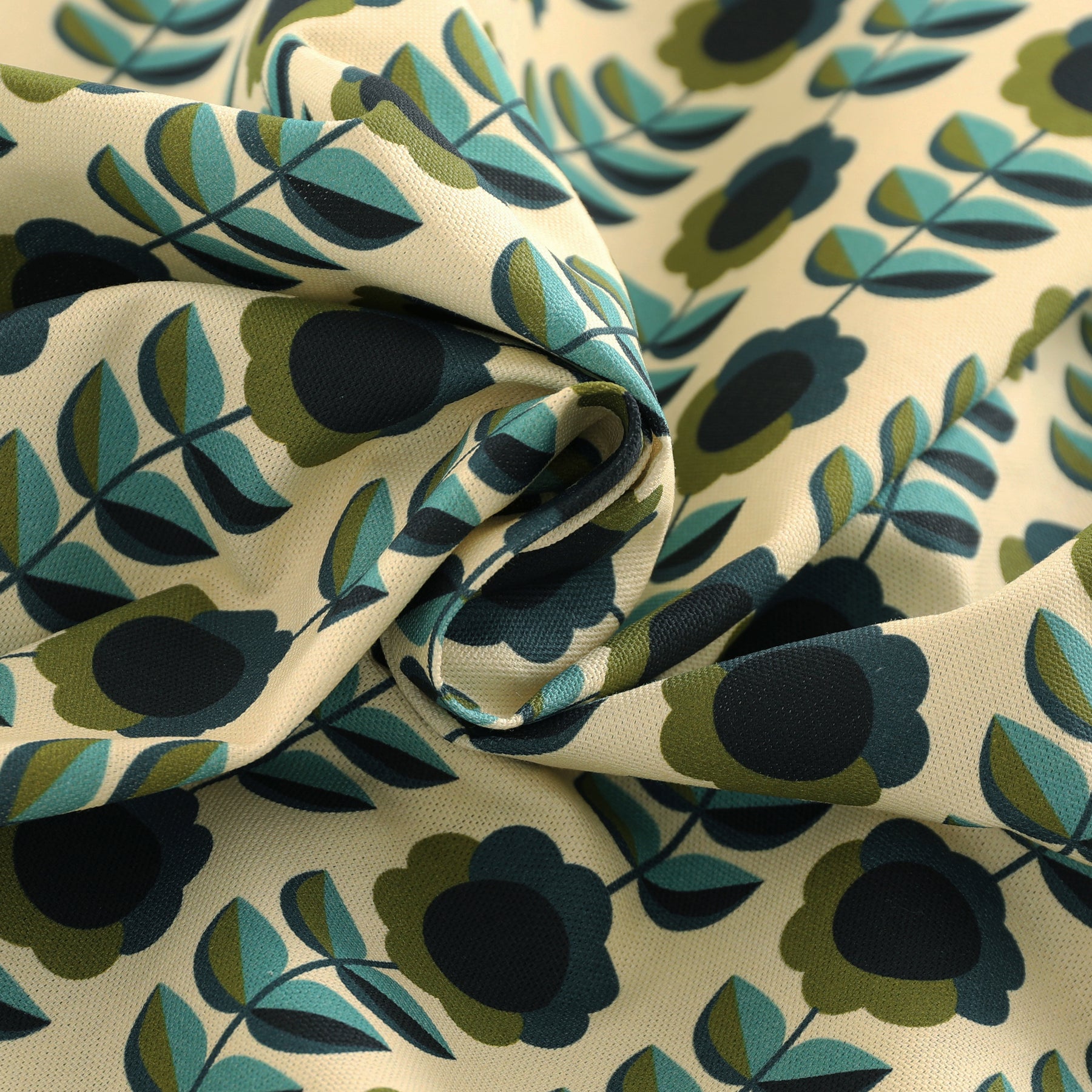 ANTE DECOR Palma Printed Cotton Made To Measure Roman Blind Lapis