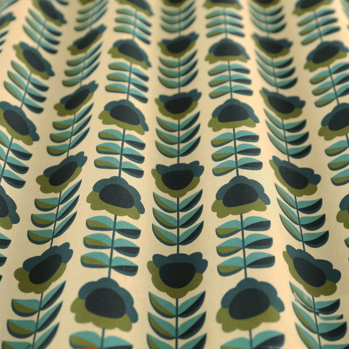 ANTE DECOR Palma Printed Cotton Fabric Lapis
