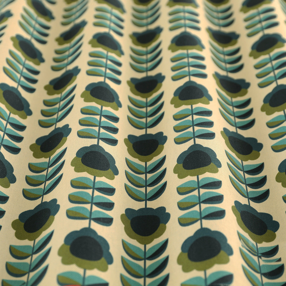 ANTE DECOR Palma Printed Cotton Made To Measure Curtains Lapis