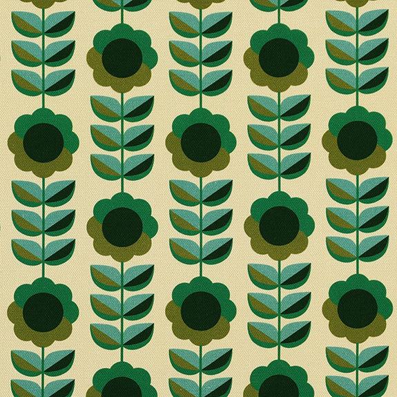 ANTE DECOR Palma Printed Cotton Fabric Emerald