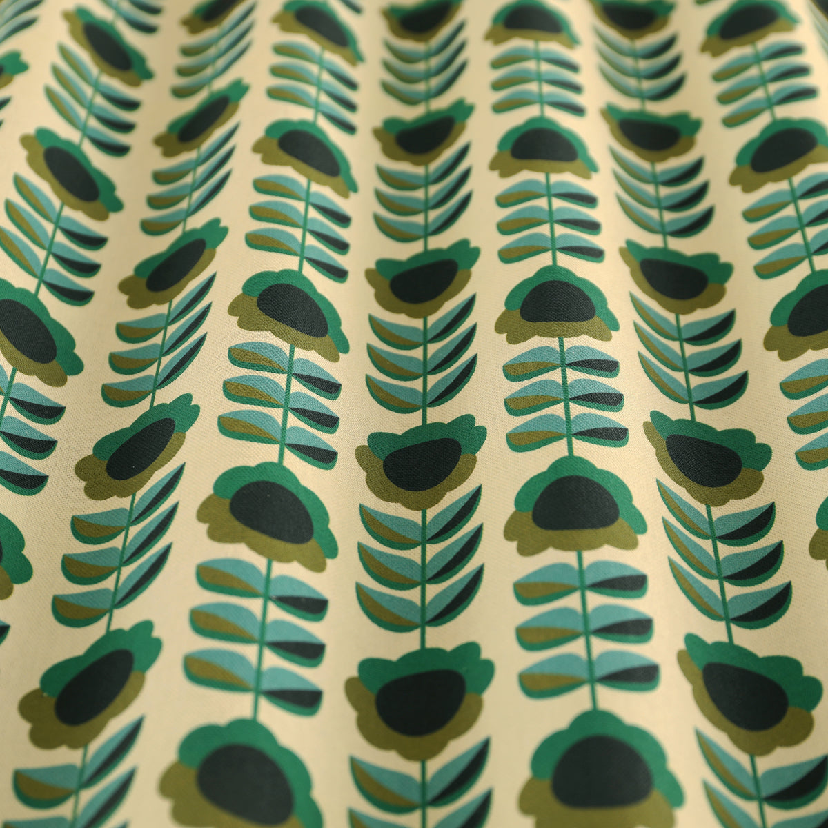 ANTE DECOR Palma Printed Cotton Made To Measure Roman Blind Emerald