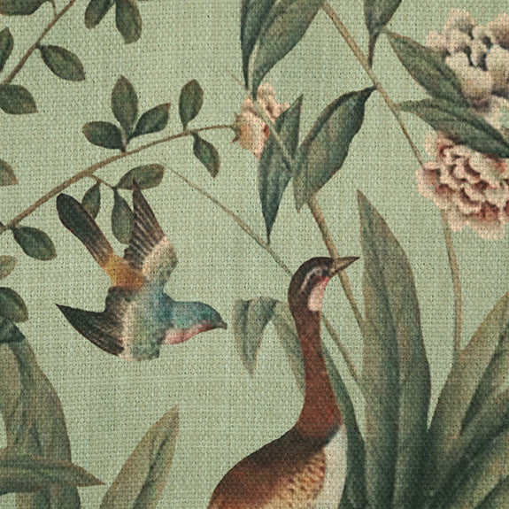 Linda Barker Rosa Fiore Linen Look Blackout Fabric Eucalyptus