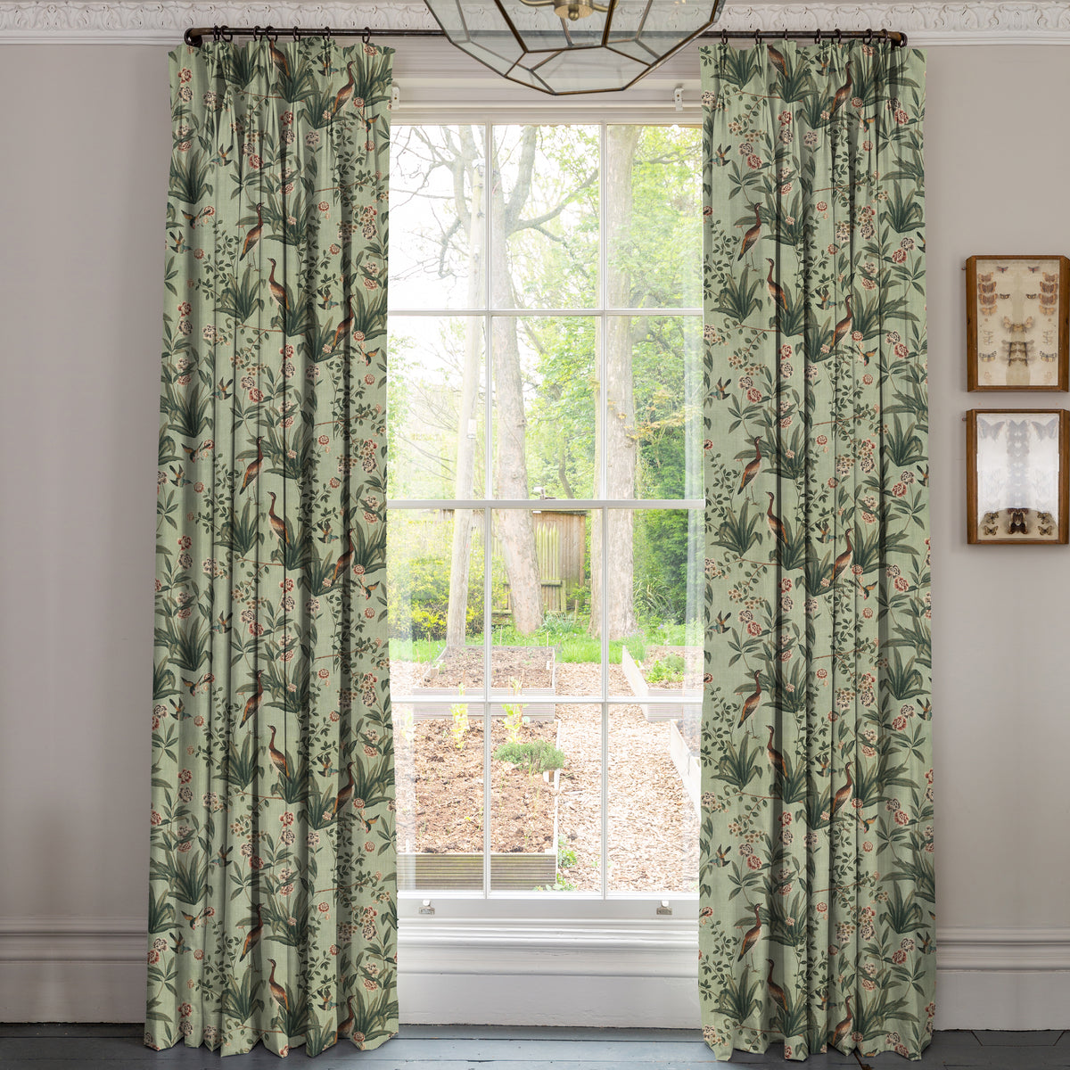 Linda Barker Rosa Fiore Linen Look Blackout Fabric Eucalyptus