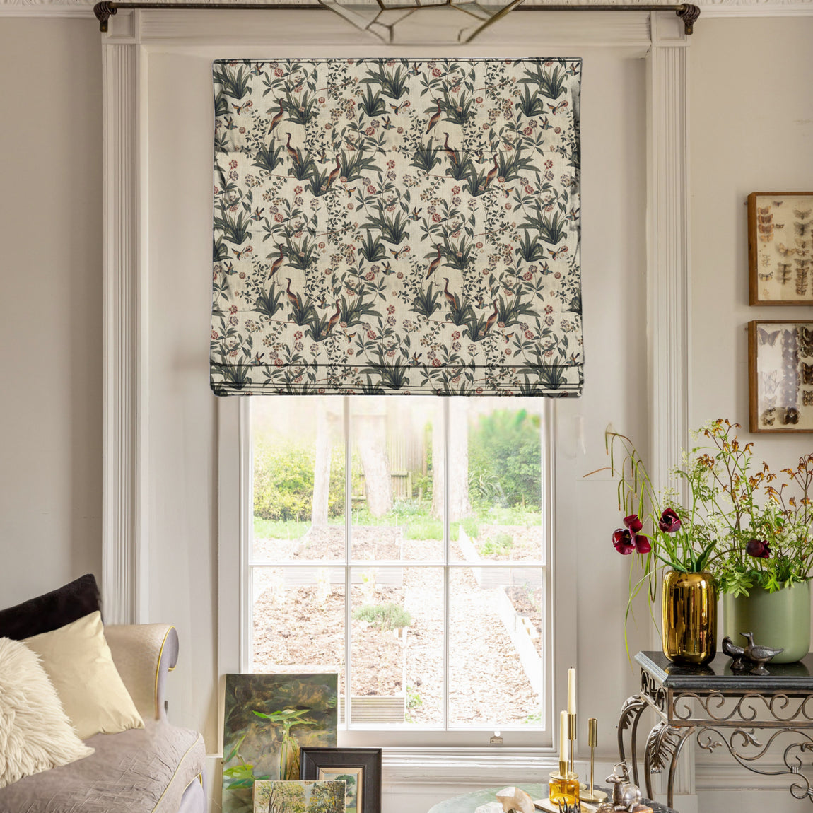 Linda Barker Rosa Fiore Linen Look Blackout Fabric Linen