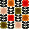 Orla Kiely Spot Flower Stem Made to Measure Wave Curtain + FREE Track Tomato Pink