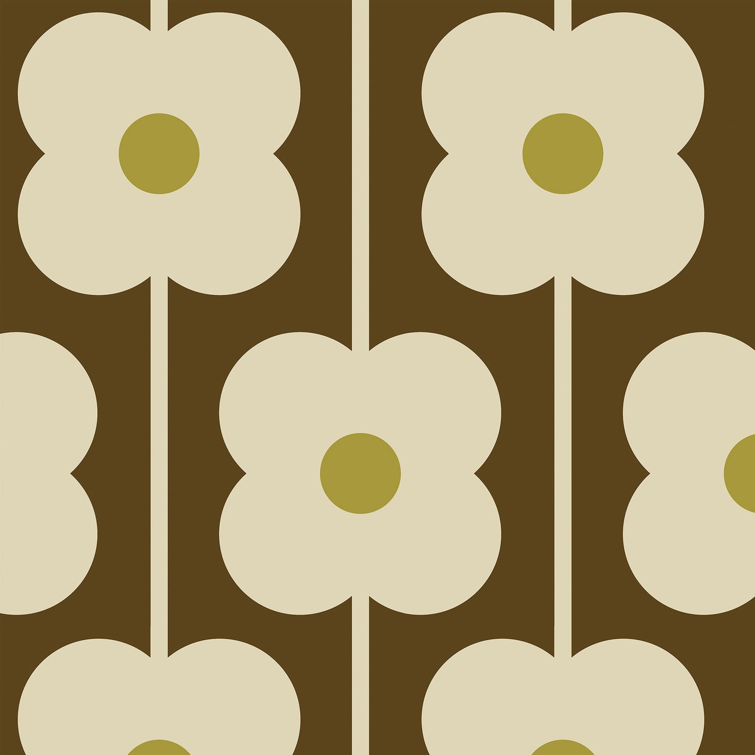 Orla Kiely Abacus Flower Made To Measure Curtains Conker