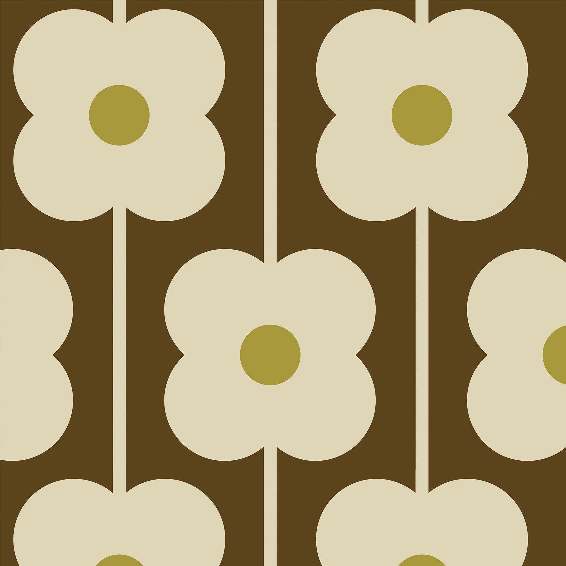 Orla Kiely Abacus Flower Made To Measure Curtains Conker