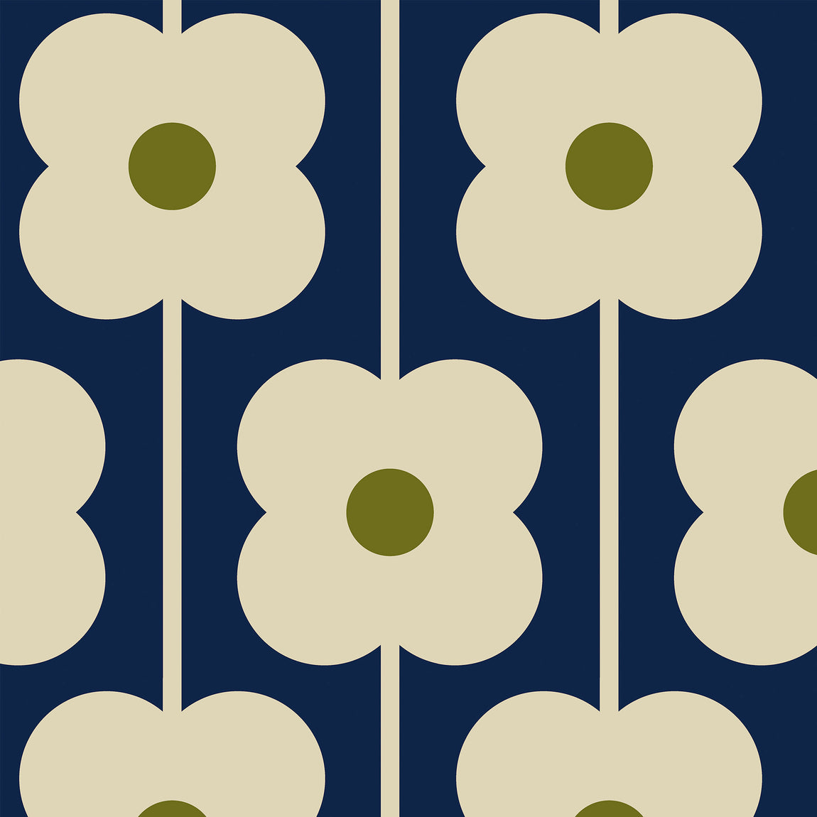 Orla Kiely Abacus Flower Made To Measure Roman Blind Navy
