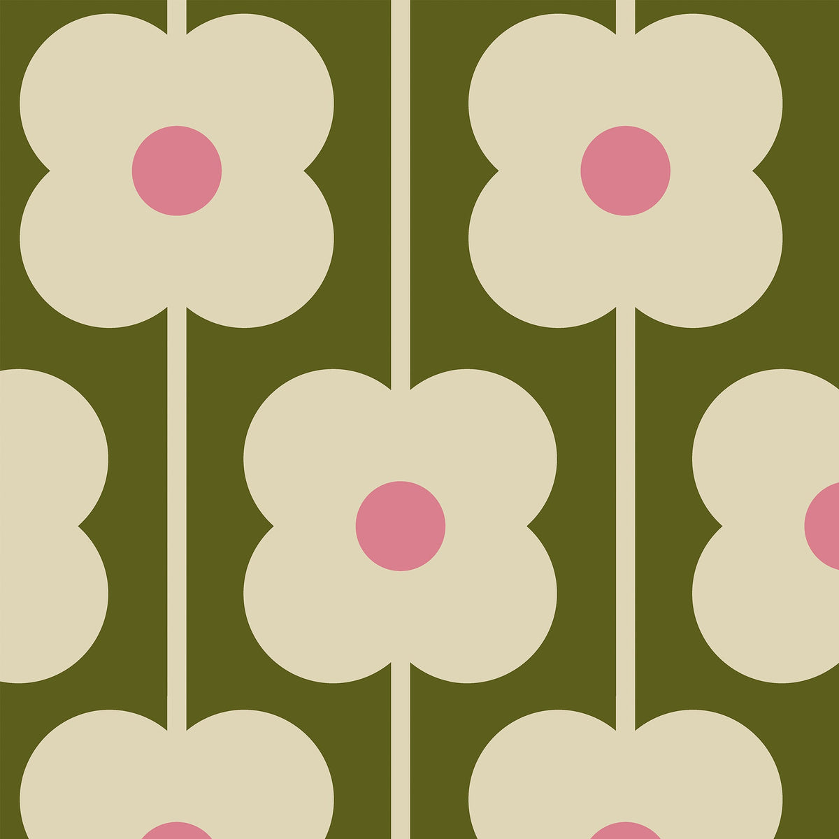 Orla Kiely Abacus Flower Made To Measure Curtains Seagrass