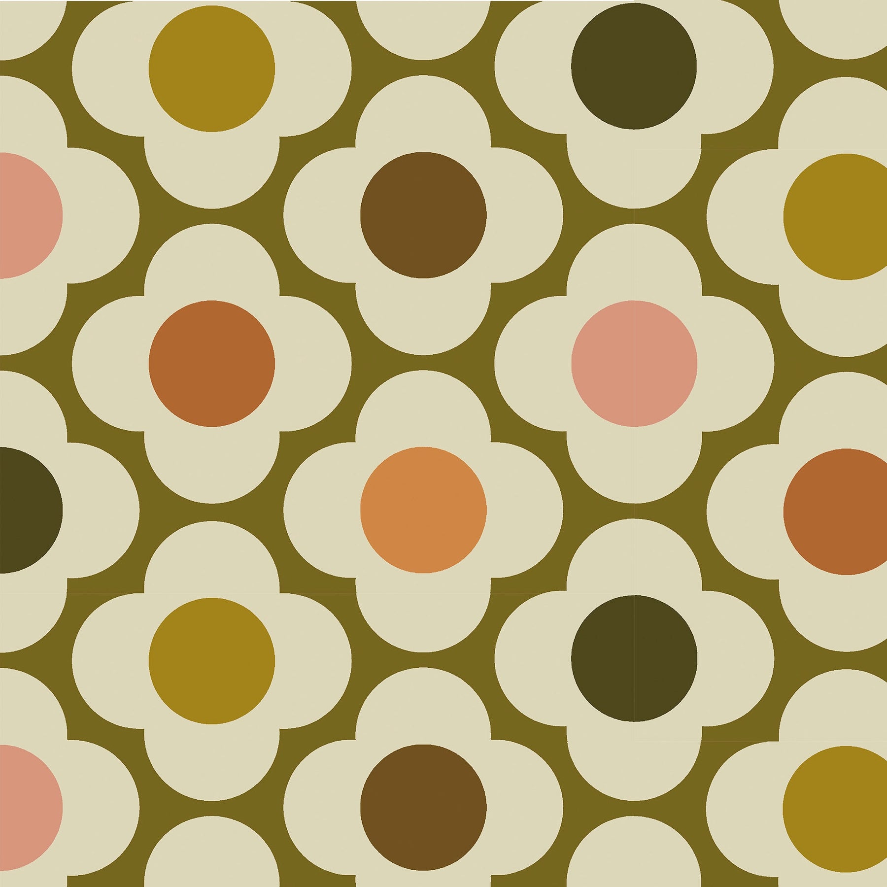 Orla Kiely Spot Flower Made To Measure Curtains Multi Autumn