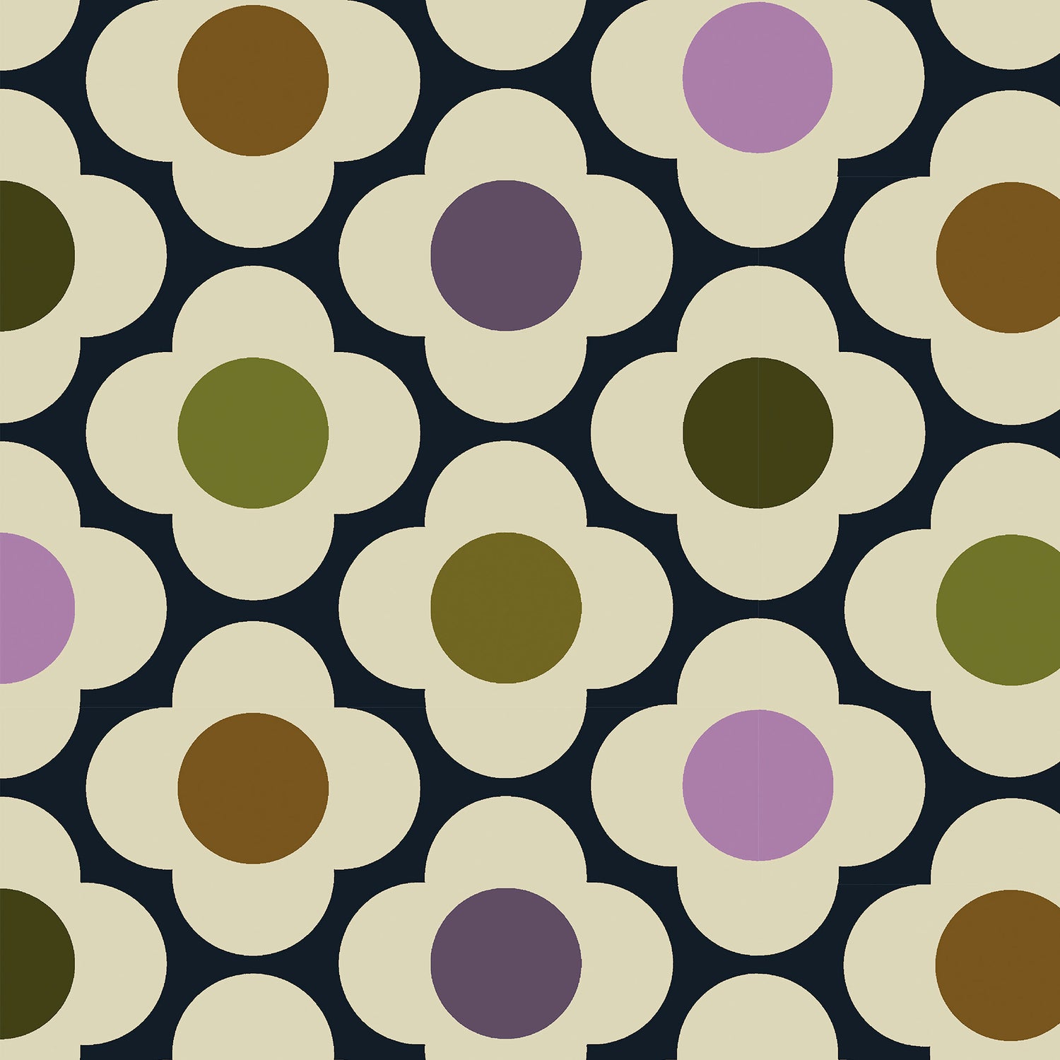 Orla Kiely Spot Flower Made To Measure Roman Blind Multi Mauve