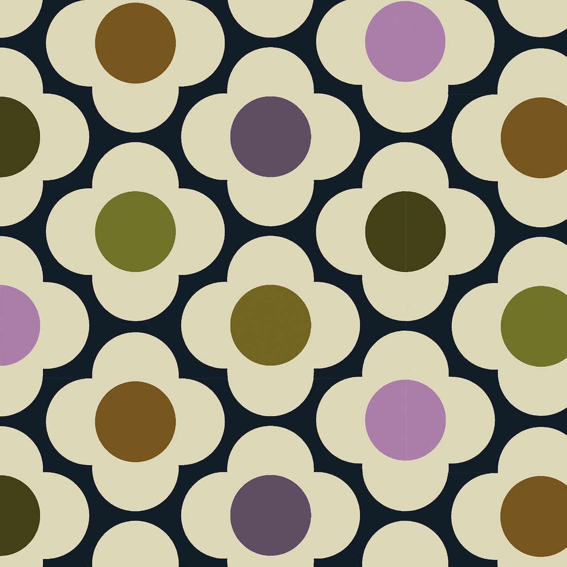 Orla Kiely Spot Flower Made To Measure Curtains Multi Mauve