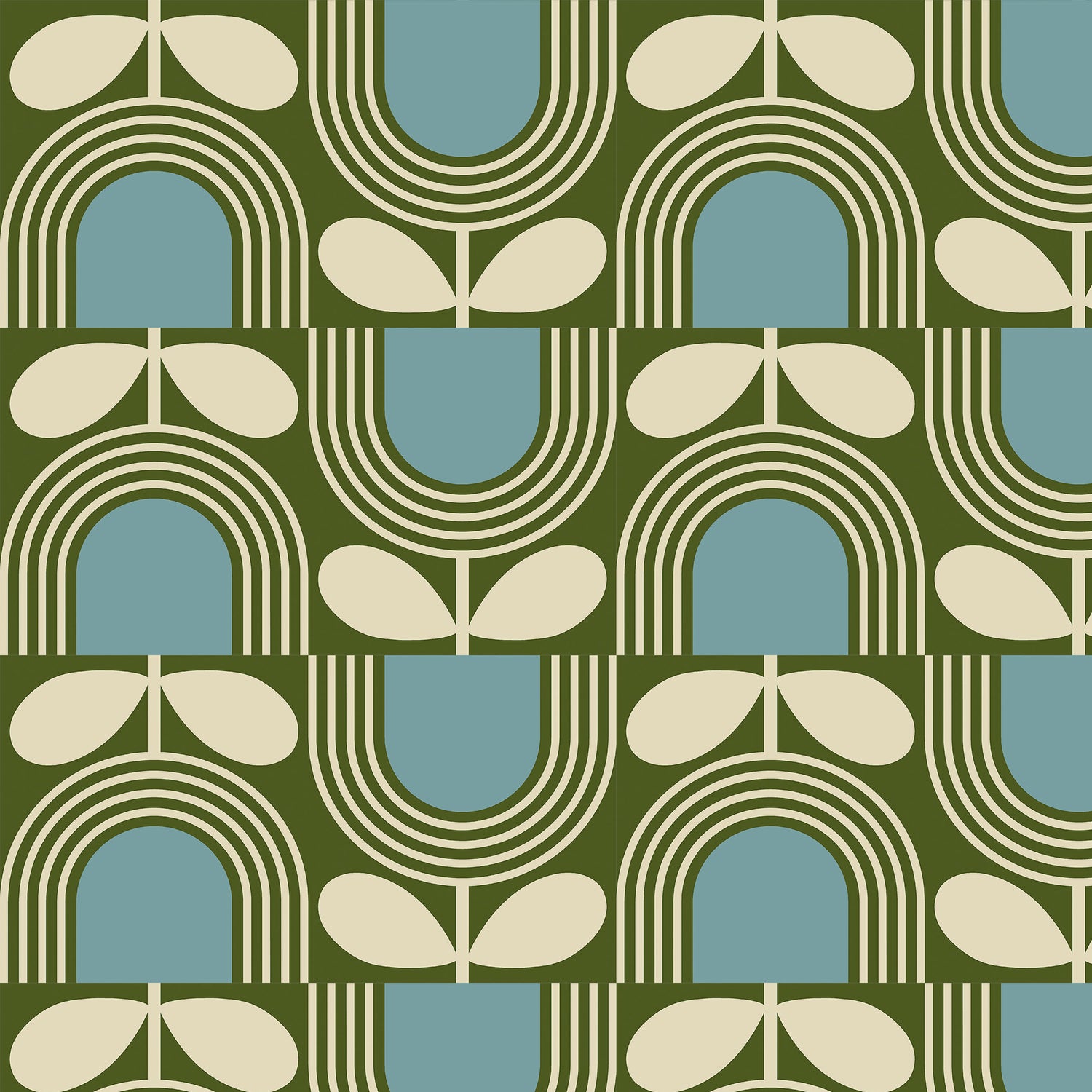 Orla Kiely Striped Tulip Made To Measure Roman Blind Bancha