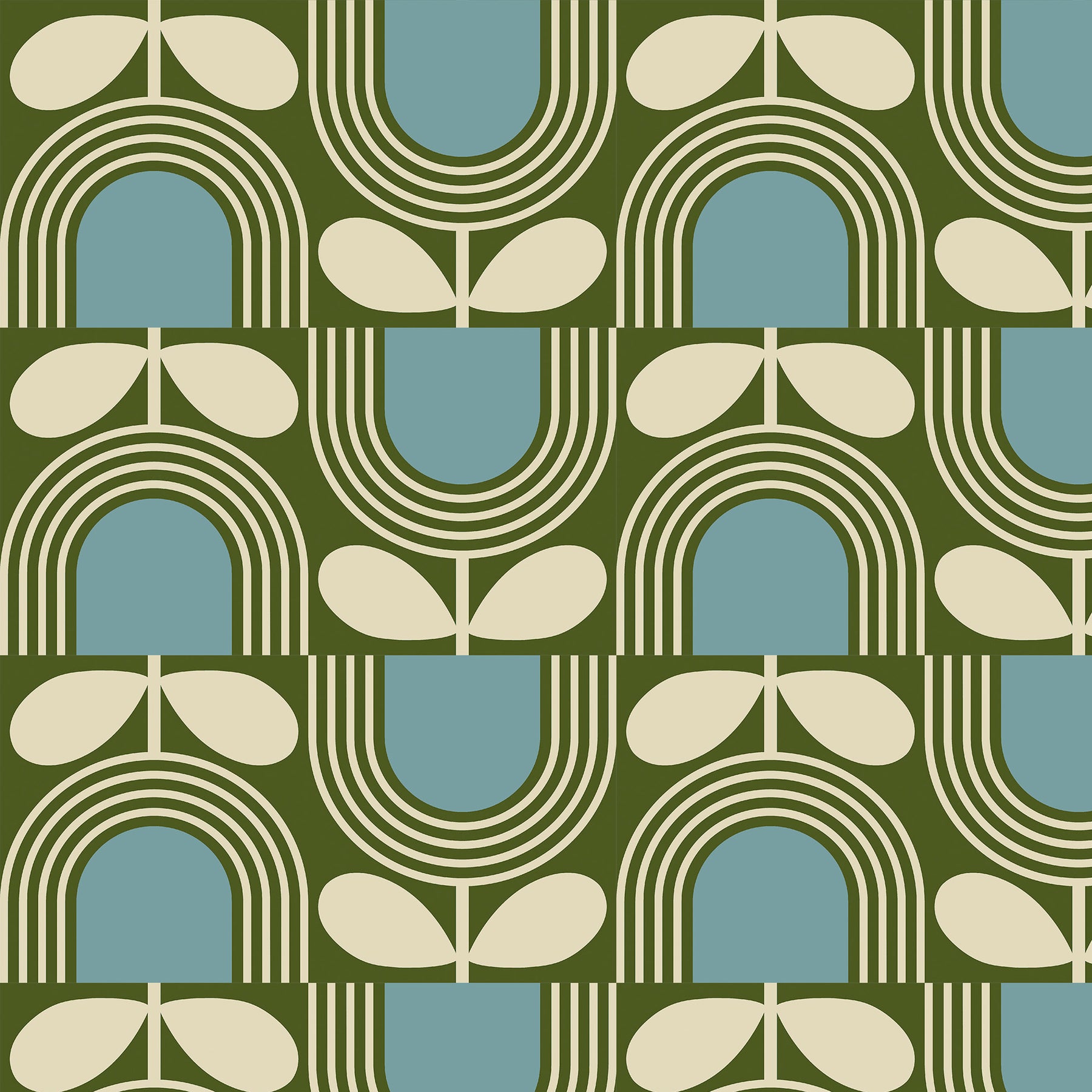 Orla Kiely Striped Tulip Made To Measure Roman Blind Bancha