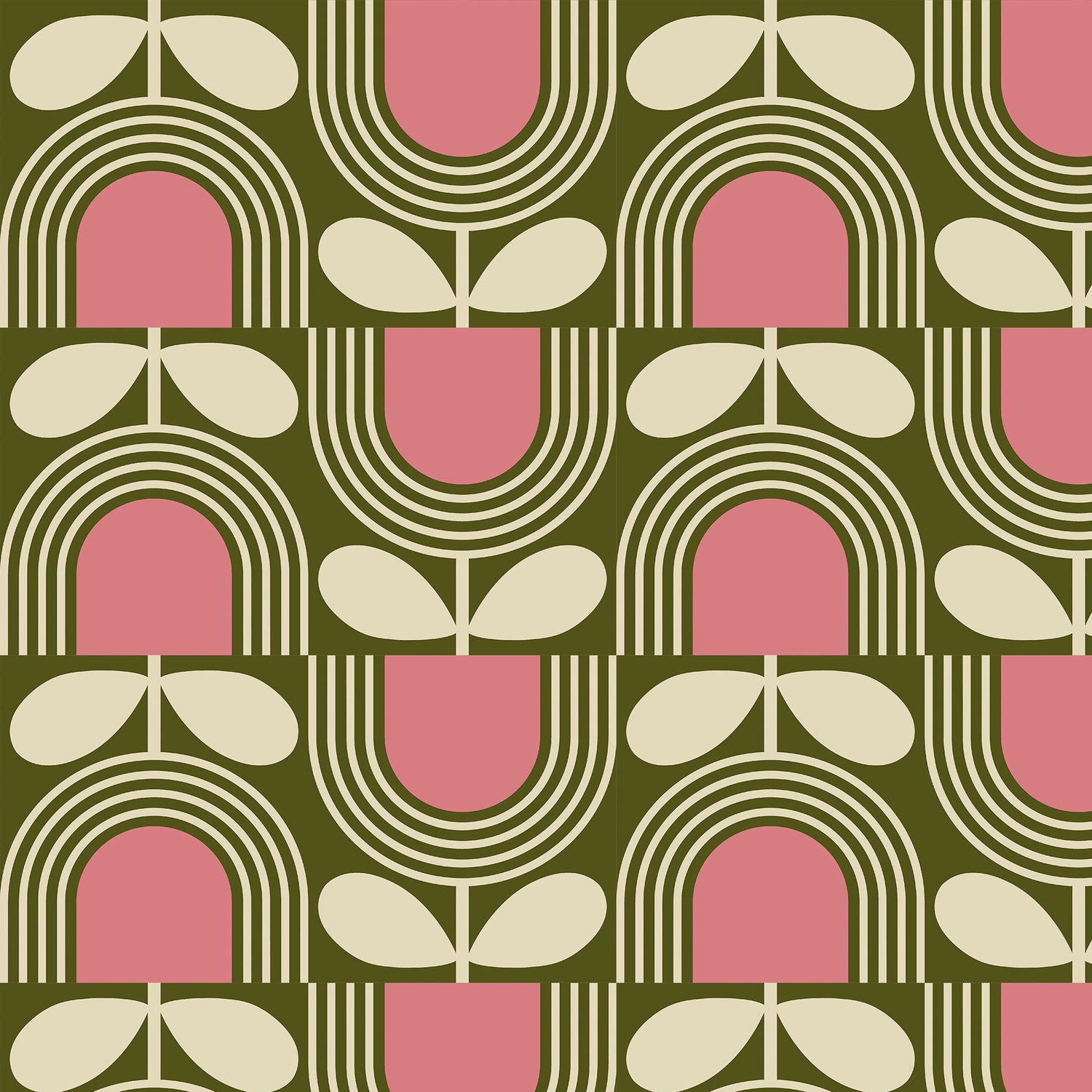 Orla Kiely Striped Tulip Made To Measure Roman Blind Pickel