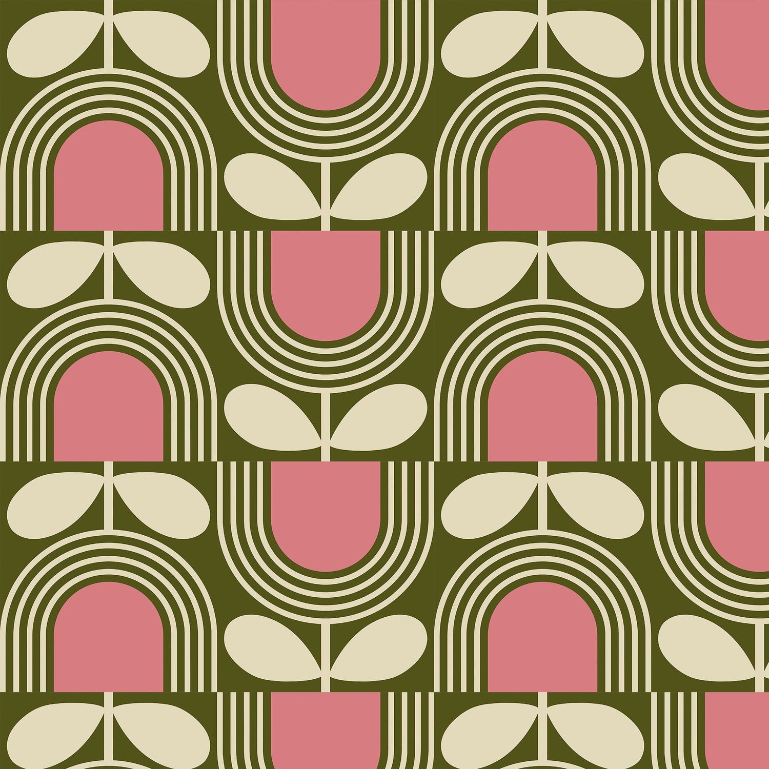 Orla Kiely Striped Tulip Translucent Made To Measure Roller Blind Pickel