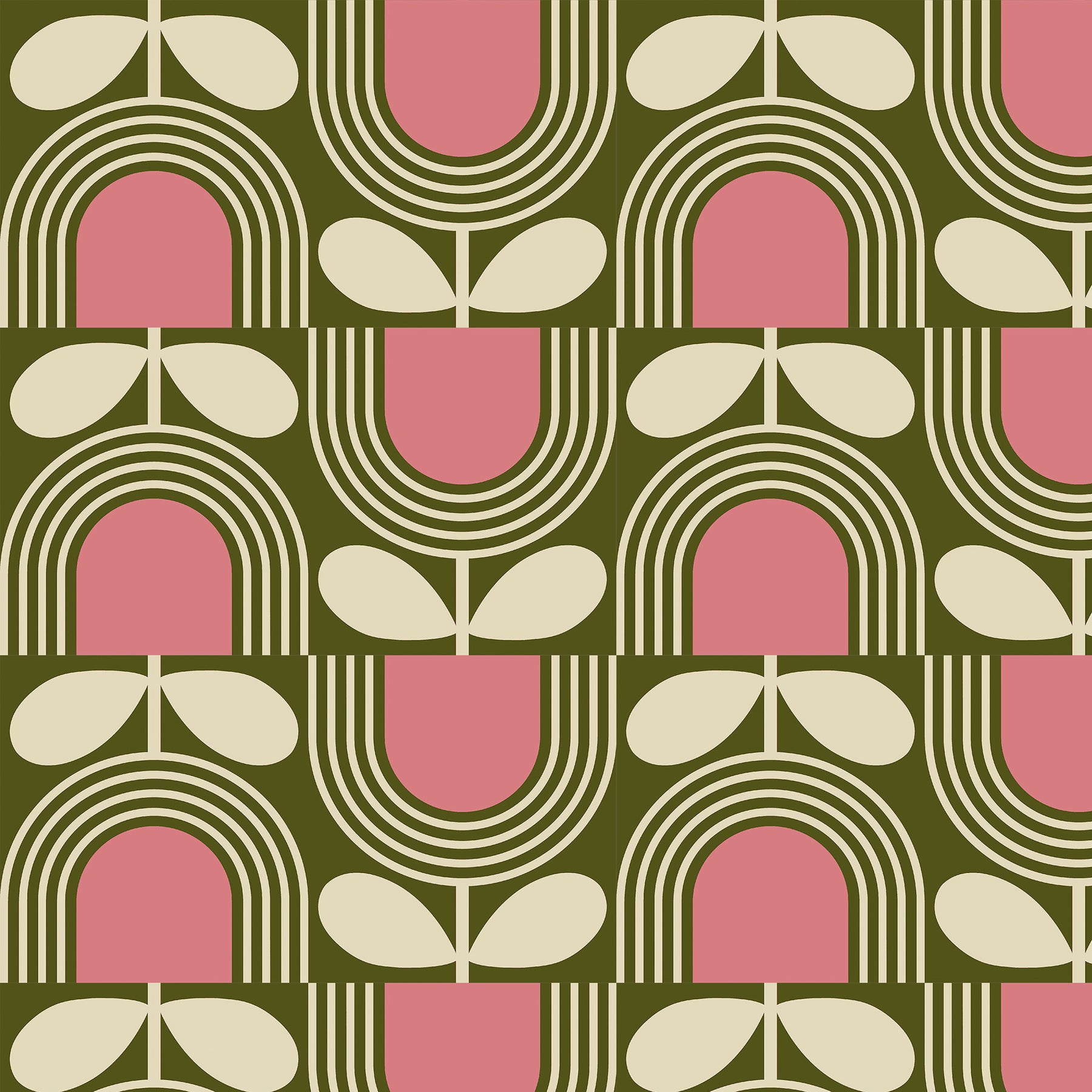 Orla Kiely Striped Tulip Made To Measure Roman Blind Pickel