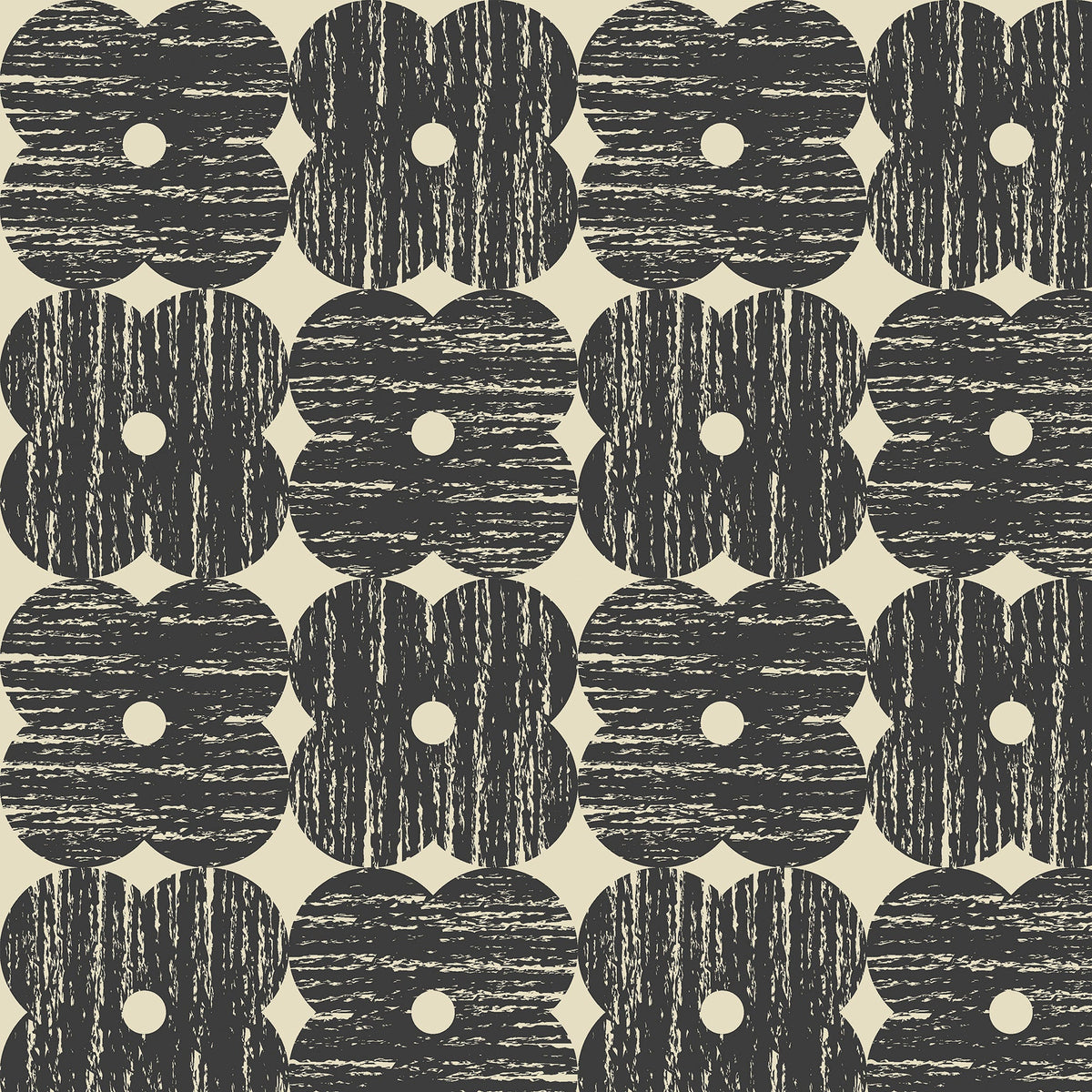 Orla Kiely Textured Flower Made To Measure Curtains Charcoal