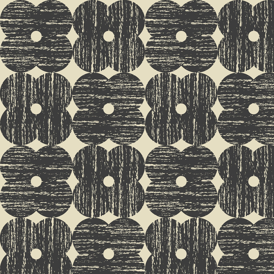 Orla Kiely Textured Flower Made To Measure Curtains Charcoal