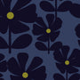 Orla Kiely Wildflower Translucent Made To Measure Roller Blind Indigo Sample Image